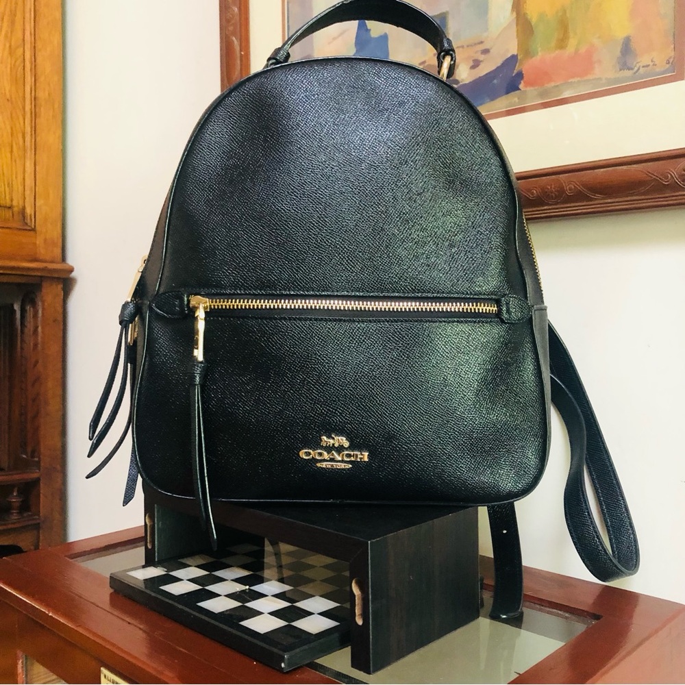 Coach Jordyn Black Leather Backpack - Picture 2 of 12